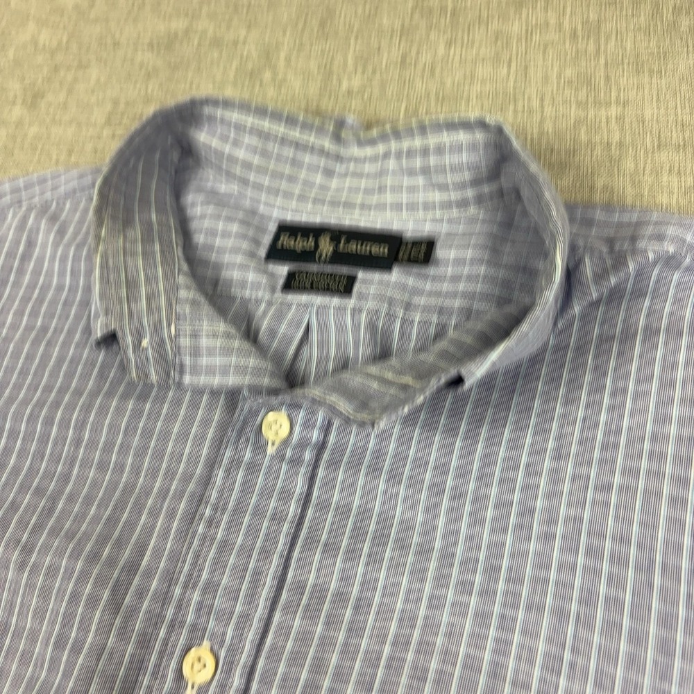 Ralph Lauren Shirt Mens XL Blue Check Long Sleeve Button Down Yarmouth Classic